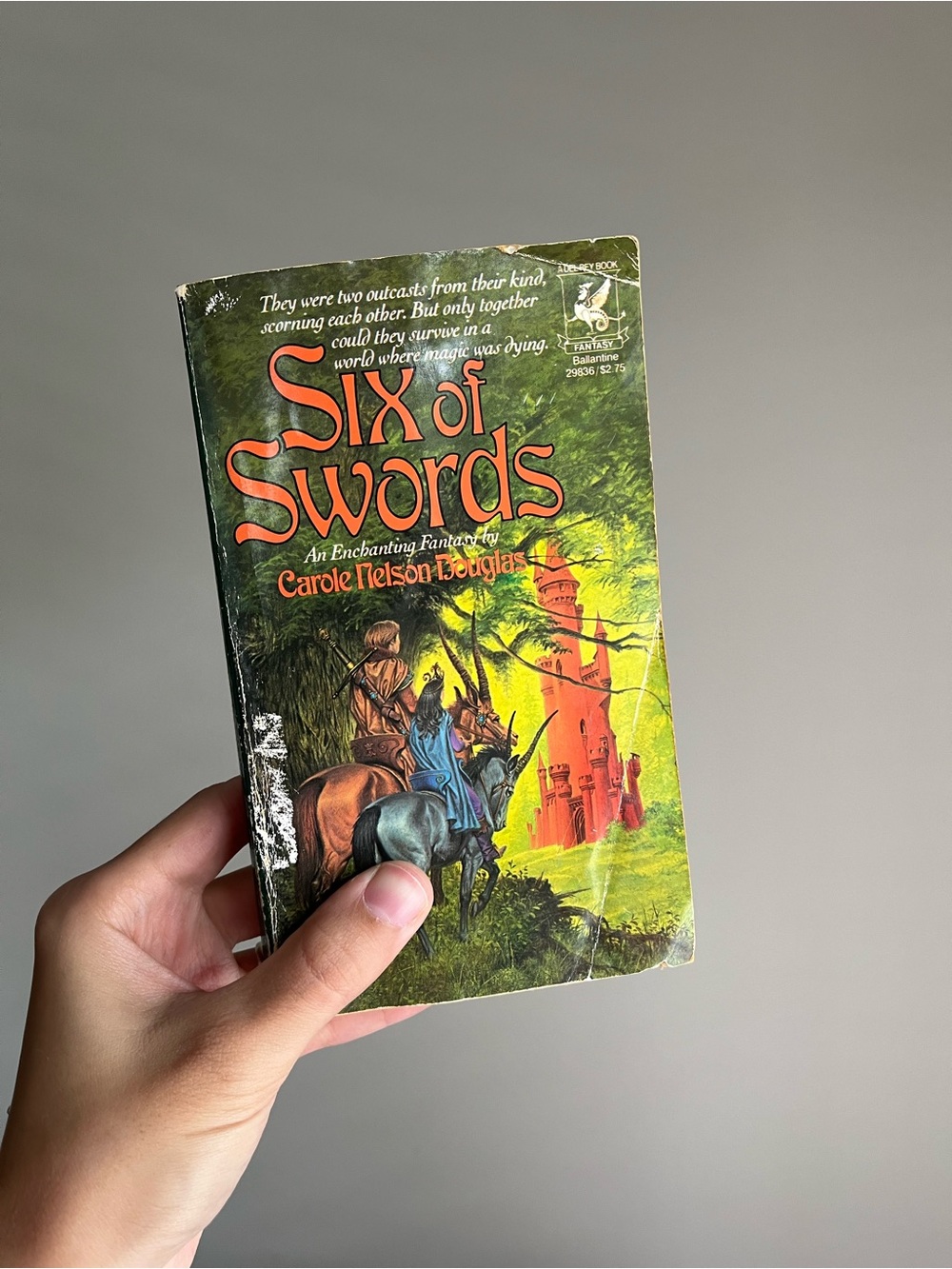 VTG Paperback Book Six of Swords Fantasy Handrawn Artwork
